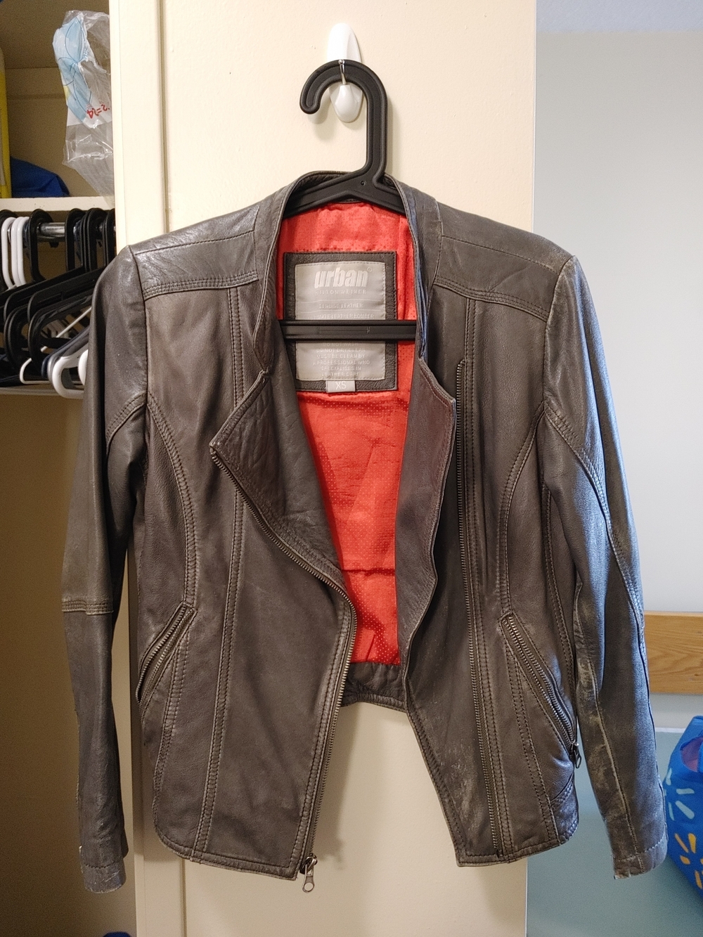 Hilton Weiner Genuine Leather Bomber Jacket - Red Lining